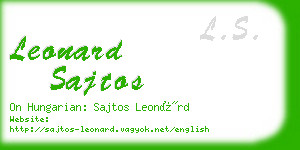 leonard sajtos business card